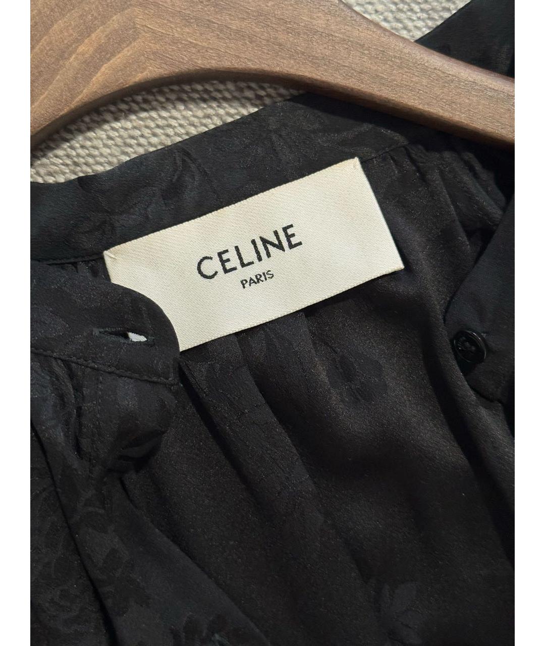 CELINE Черное шелковое коктейльное платье, фото 3