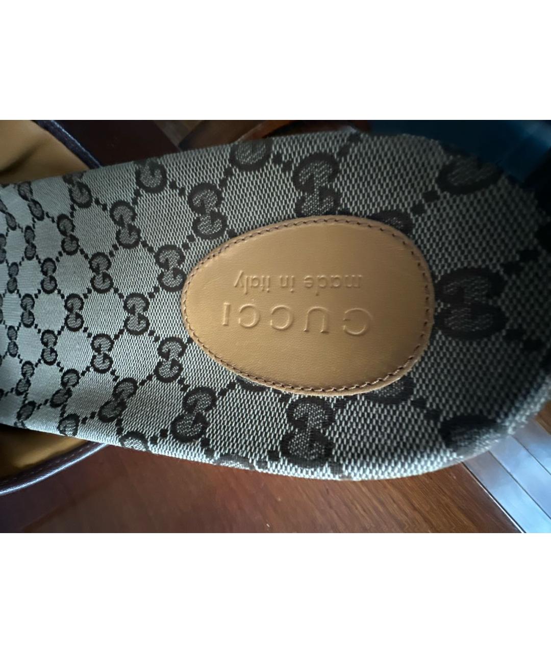 GUCCI Бежевые текстильные шлепанцы, фото 8