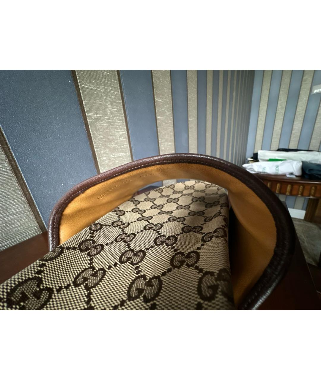 GUCCI Бежевые текстильные шлепанцы, фото 7