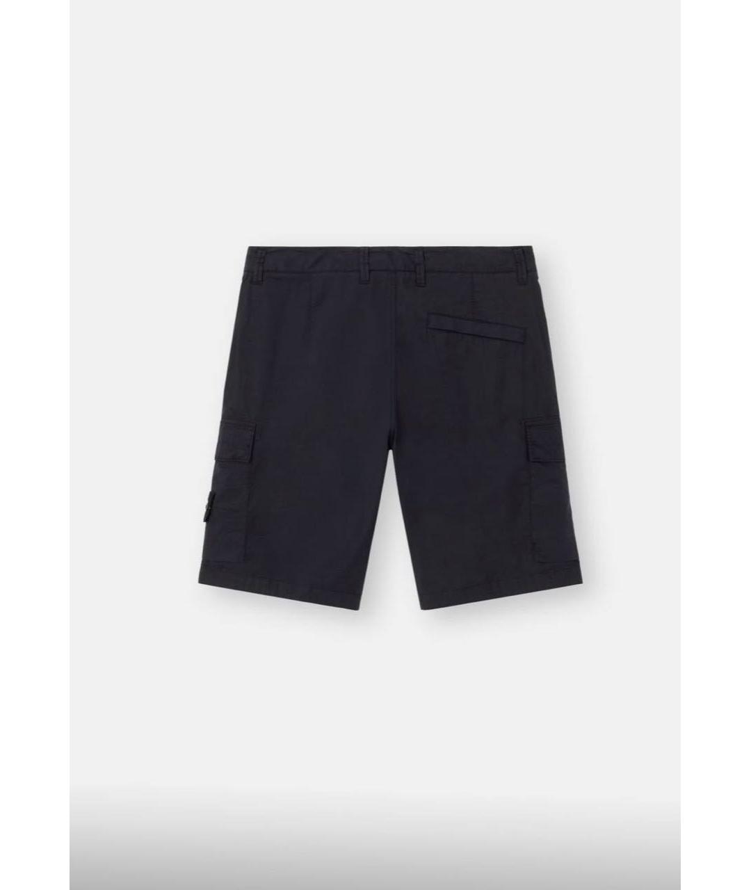 STONE ISLAND Темно-синие хлопковые шорты, фото 2
