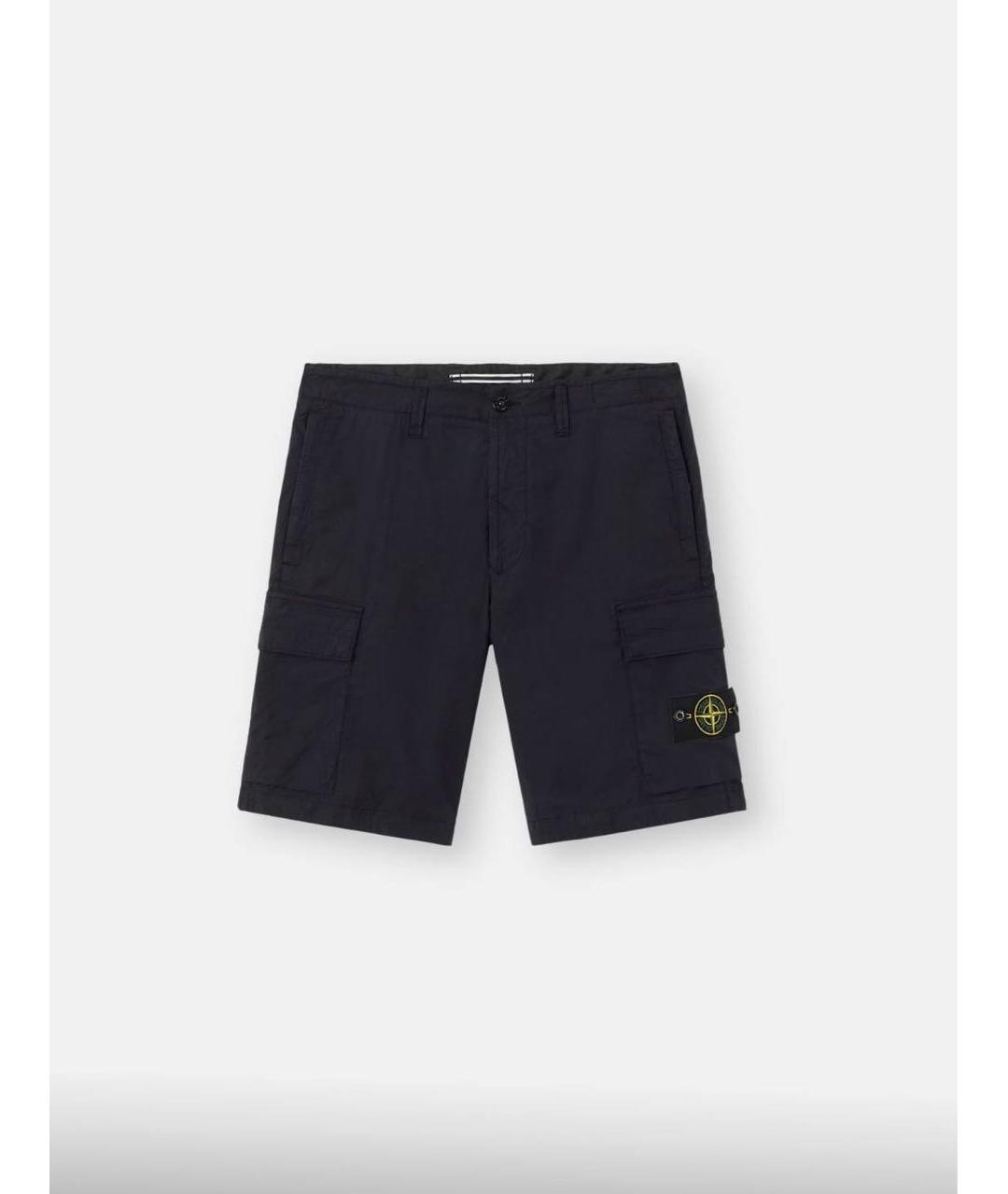 STONE ISLAND Темно-синие хлопковые шорты, фото 6