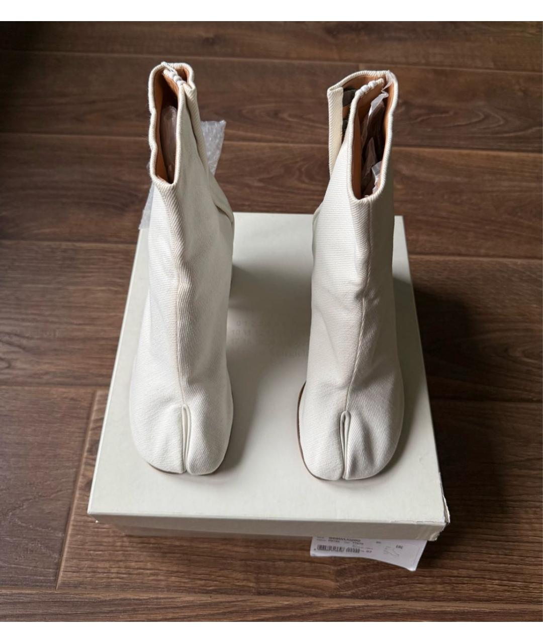 MAISON MARGIELA Белые текстильные ботильоны, фото 2