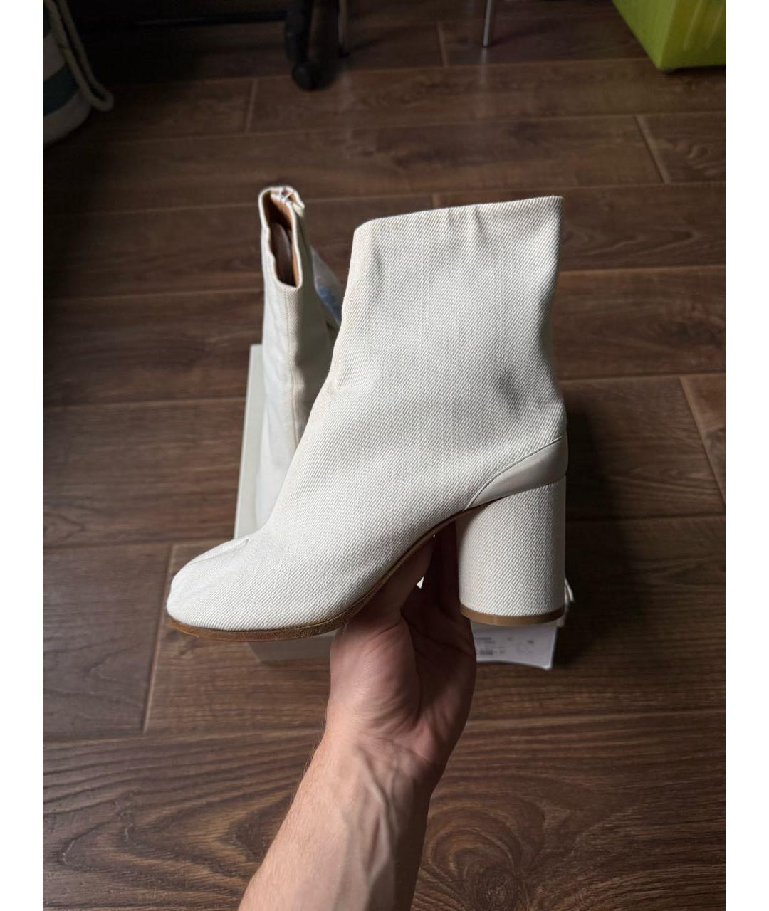 MAISON MARGIELA Белые текстильные ботильоны, фото 7