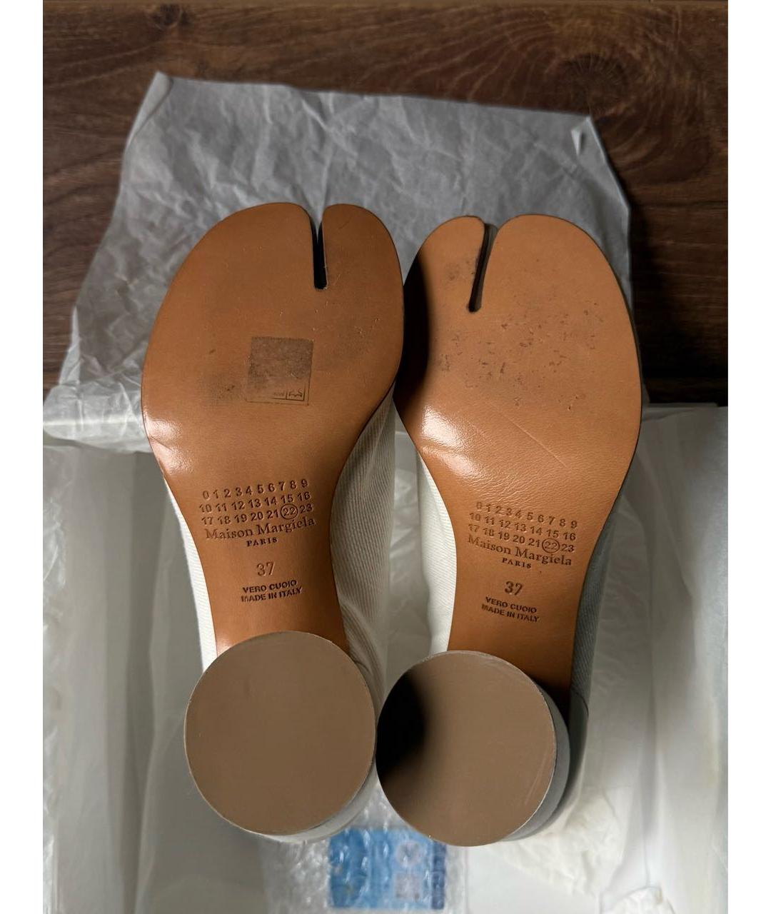 MAISON MARGIELA Белые текстильные ботильоны, фото 6