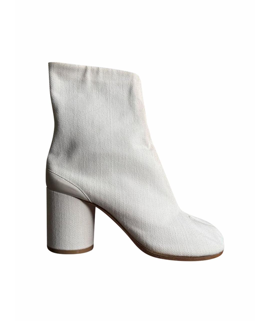 MAISON MARGIELA Белые текстильные ботильоны, фото 1