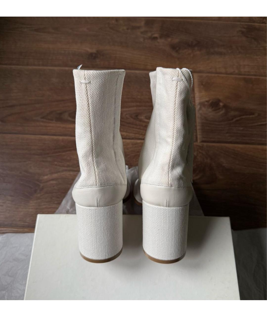 MAISON MARGIELA Белые текстильные ботильоны, фото 4