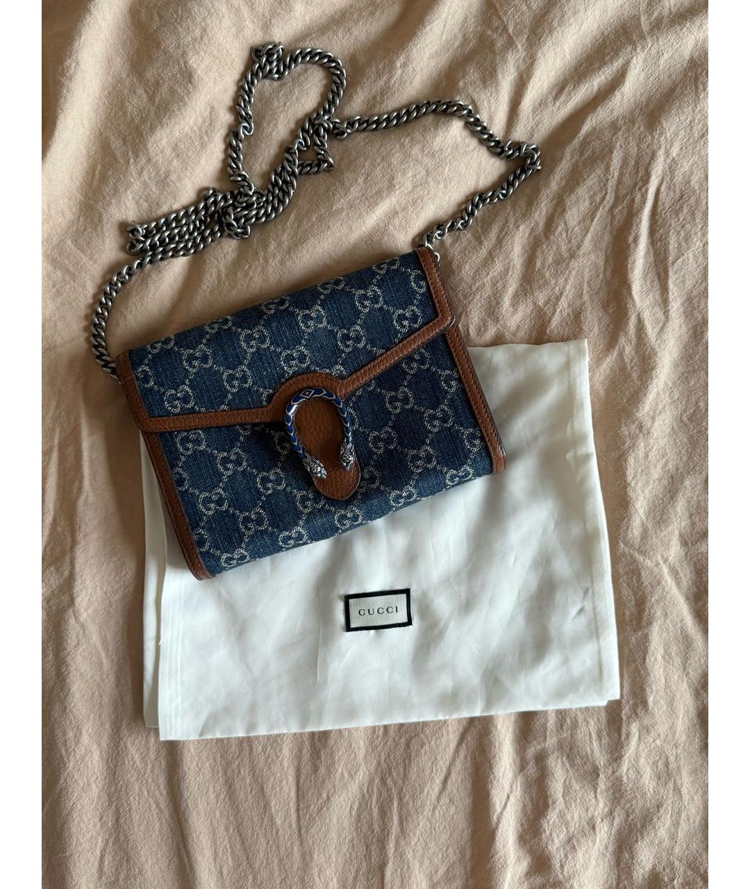 GUCCI Синяя деним сумка через плечо, фото 6
