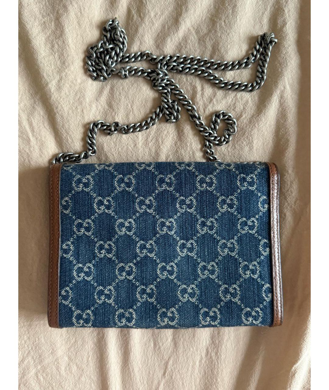 GUCCI Синяя деним сумка через плечо, фото 3