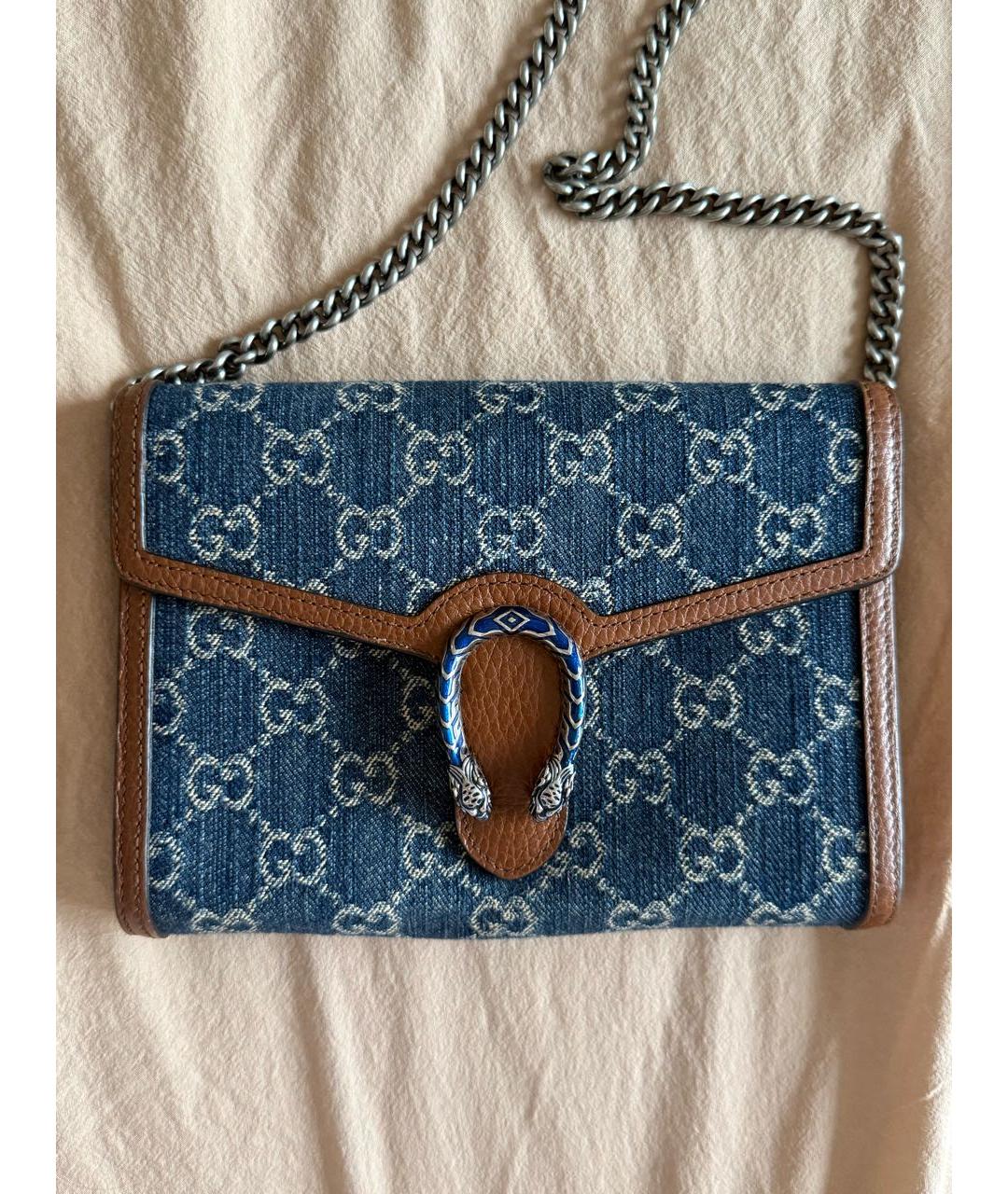GUCCI Синяя деним сумка через плечо, фото 9