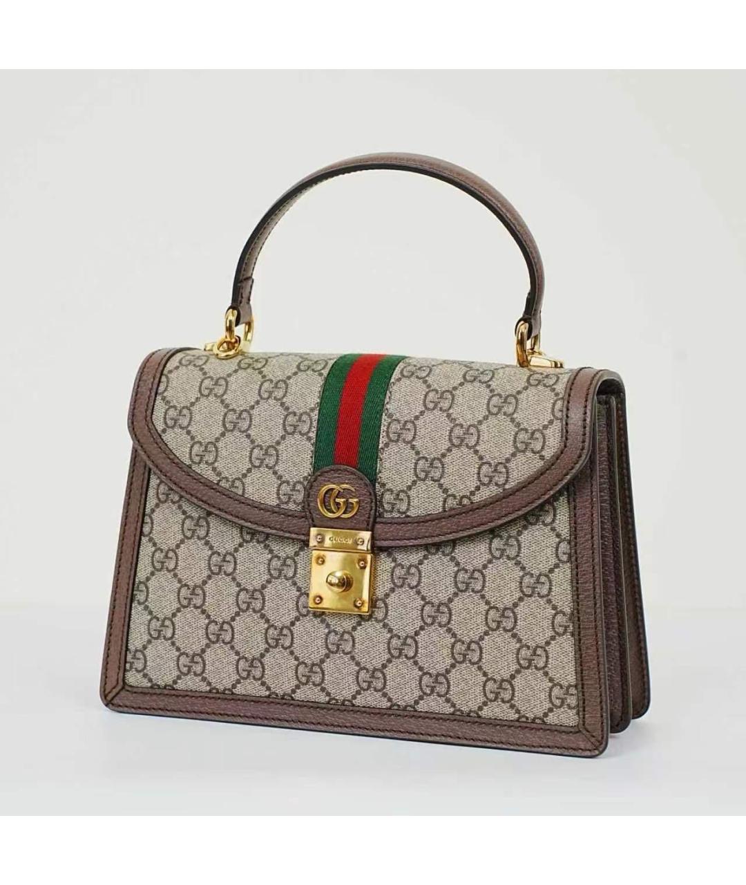 GUCCI Коричневая сумка с короткими ручками, фото 3