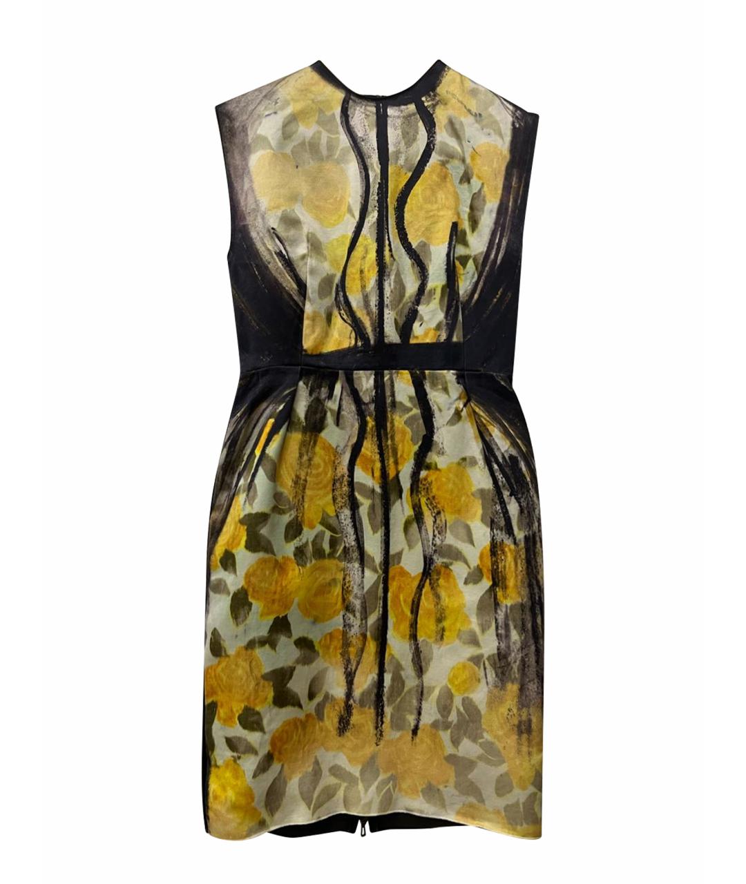 LANVIN Желтое шелковое коктейльное платье, фото 1