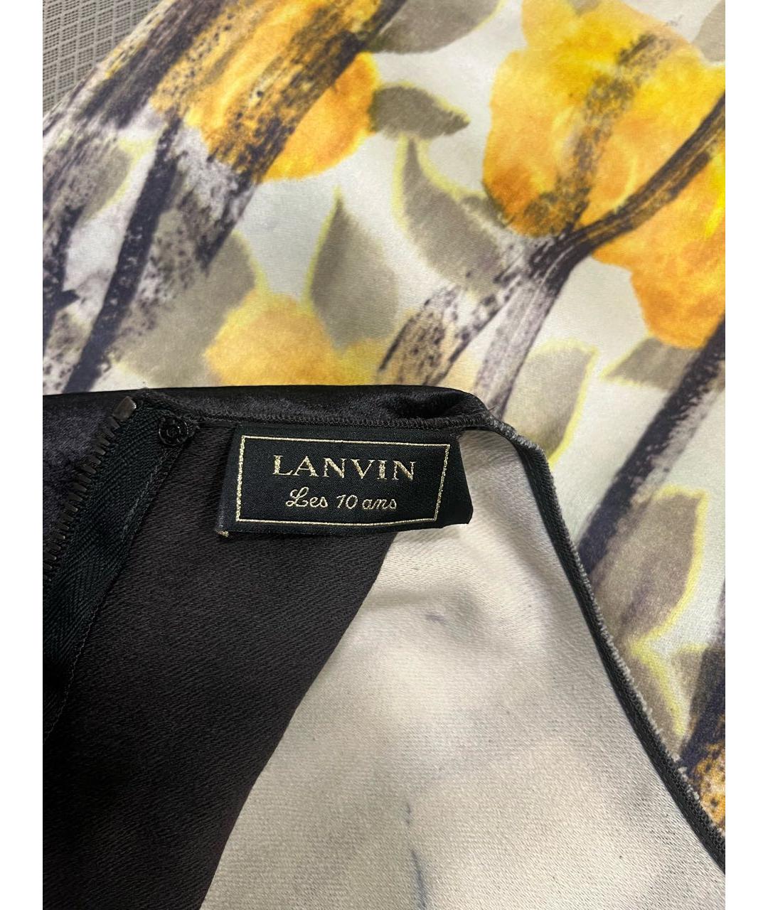 LANVIN Желтое шелковое коктейльное платье, фото 3