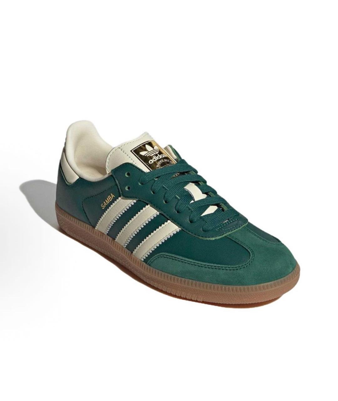 ADIDAS Зеленые кожаные кроссовки, фото 3