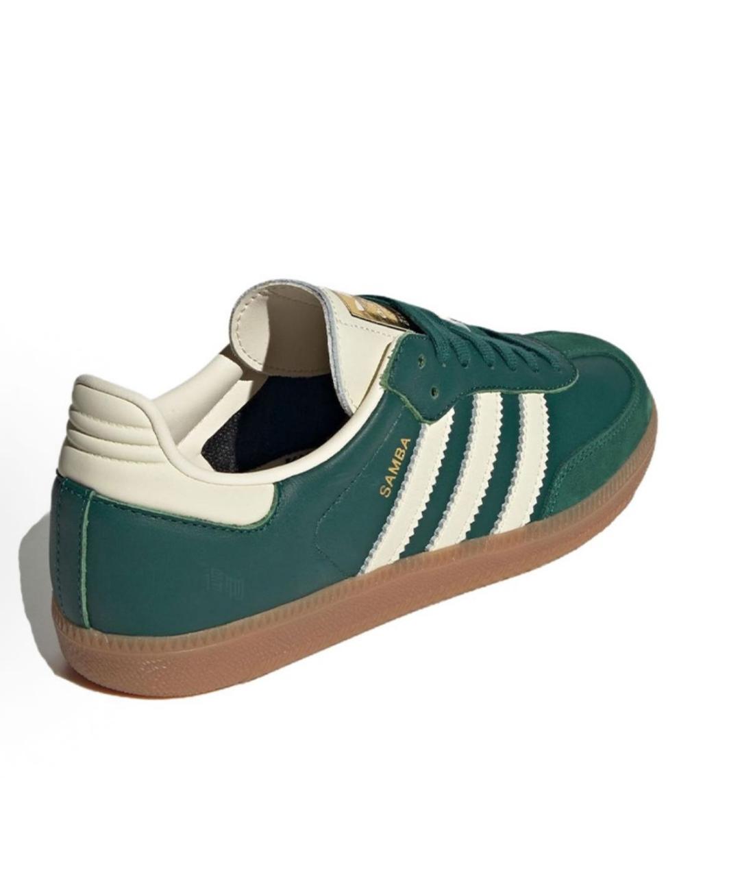 ADIDAS Зеленые кожаные кроссовки, фото 4