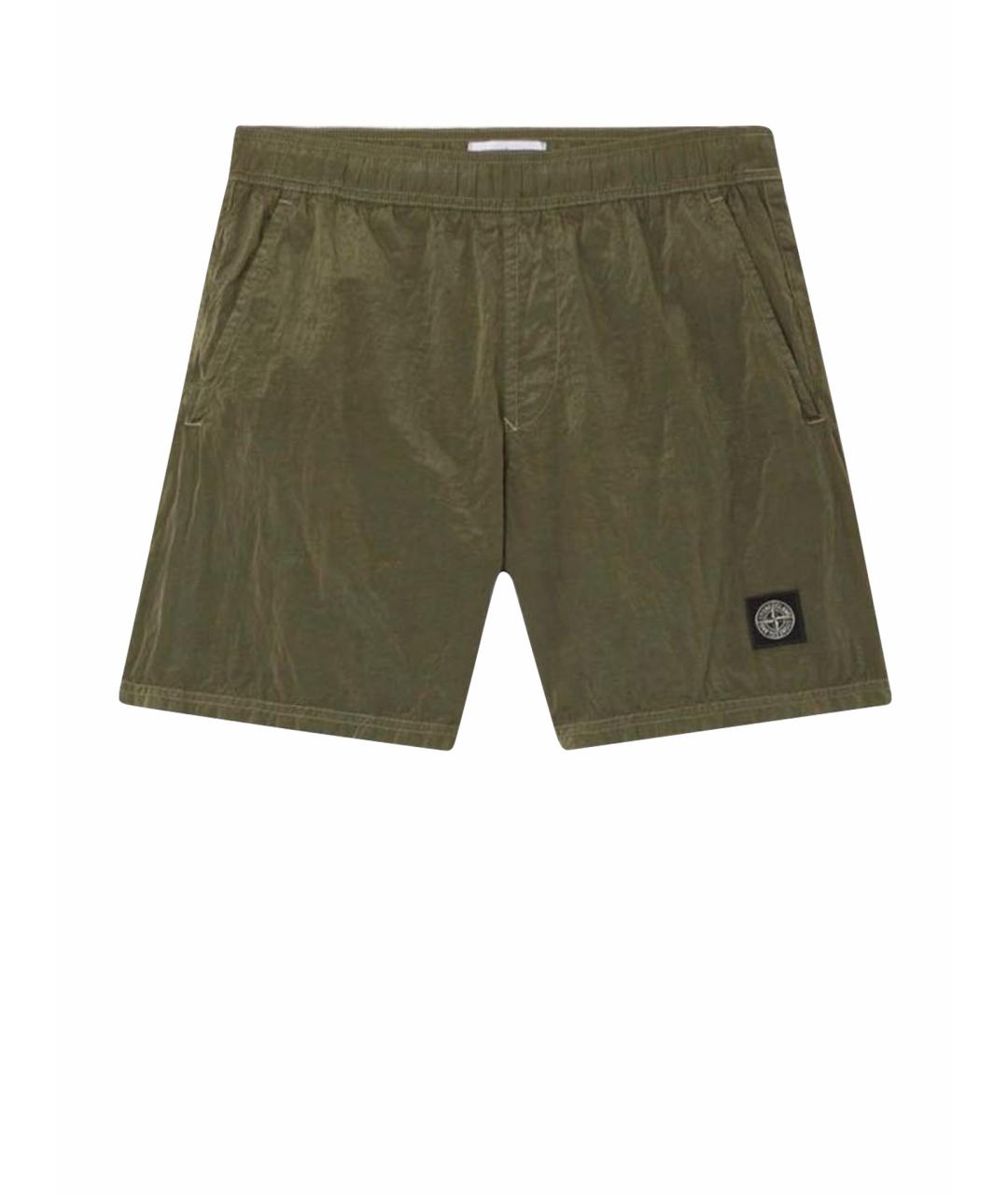 STONE ISLAND Зеленые полиамидовые шорты, фото 1