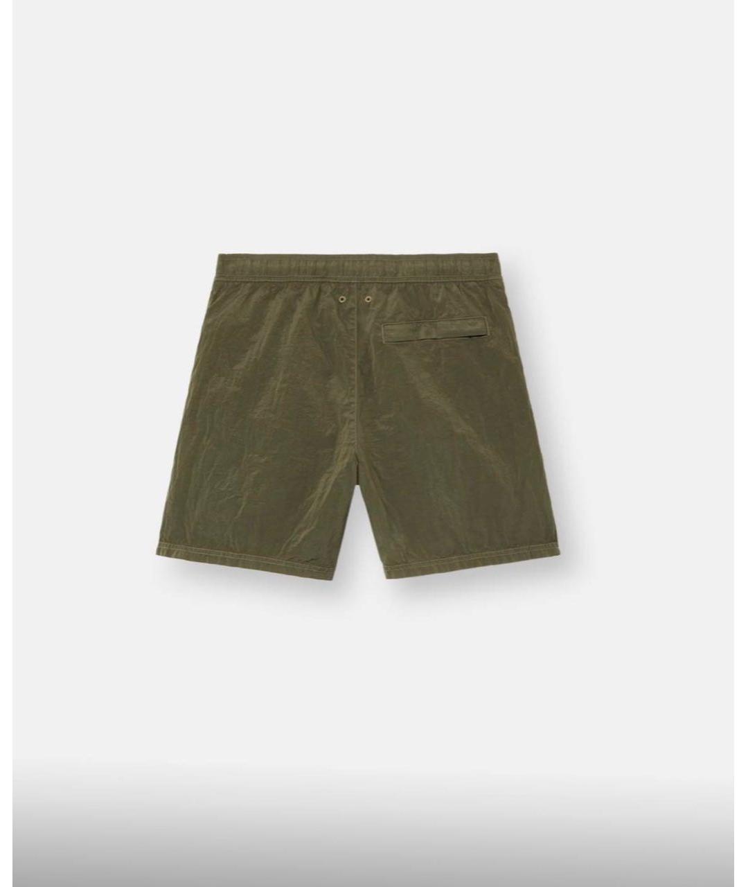 STONE ISLAND Зеленые полиамидовые шорты, фото 2