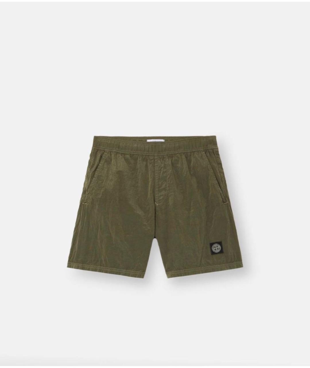 STONE ISLAND Зеленые полиамидовые шорты, фото 7