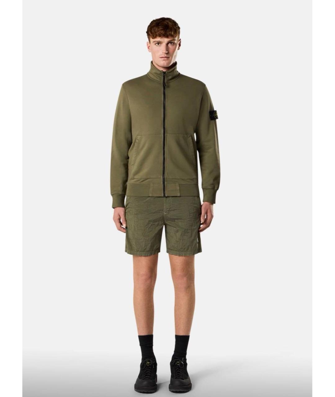 STONE ISLAND Зеленые полиамидовые шорты, фото 3