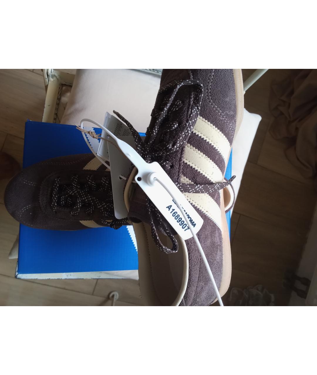 ADIDAS Коричневые замшевые кроссовки, фото 2