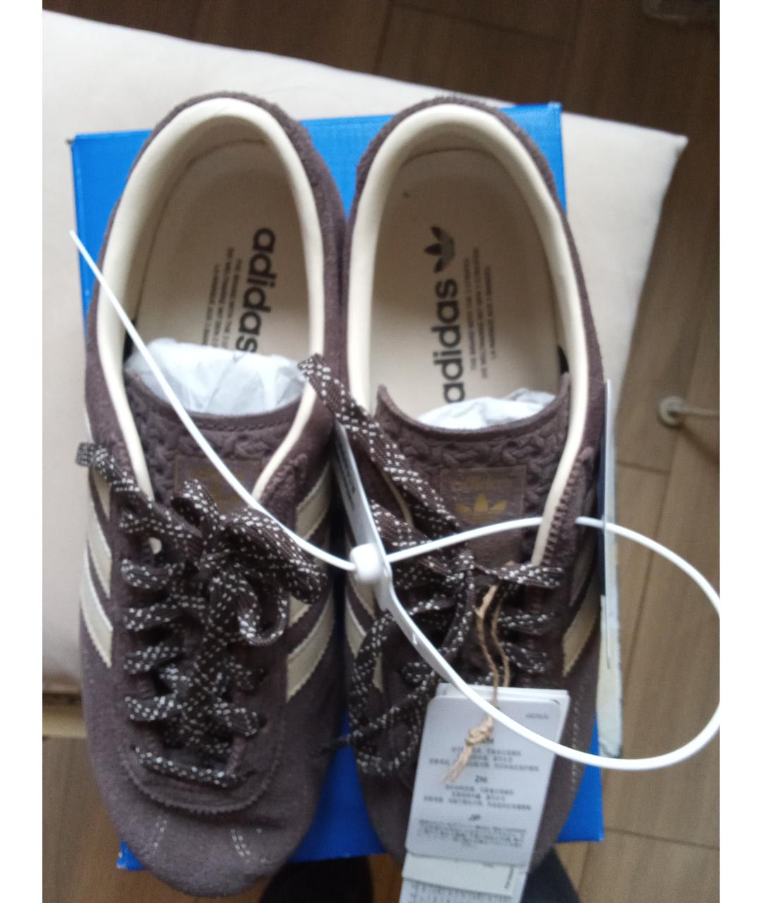 ADIDAS Коричневые замшевые кроссовки, фото 4