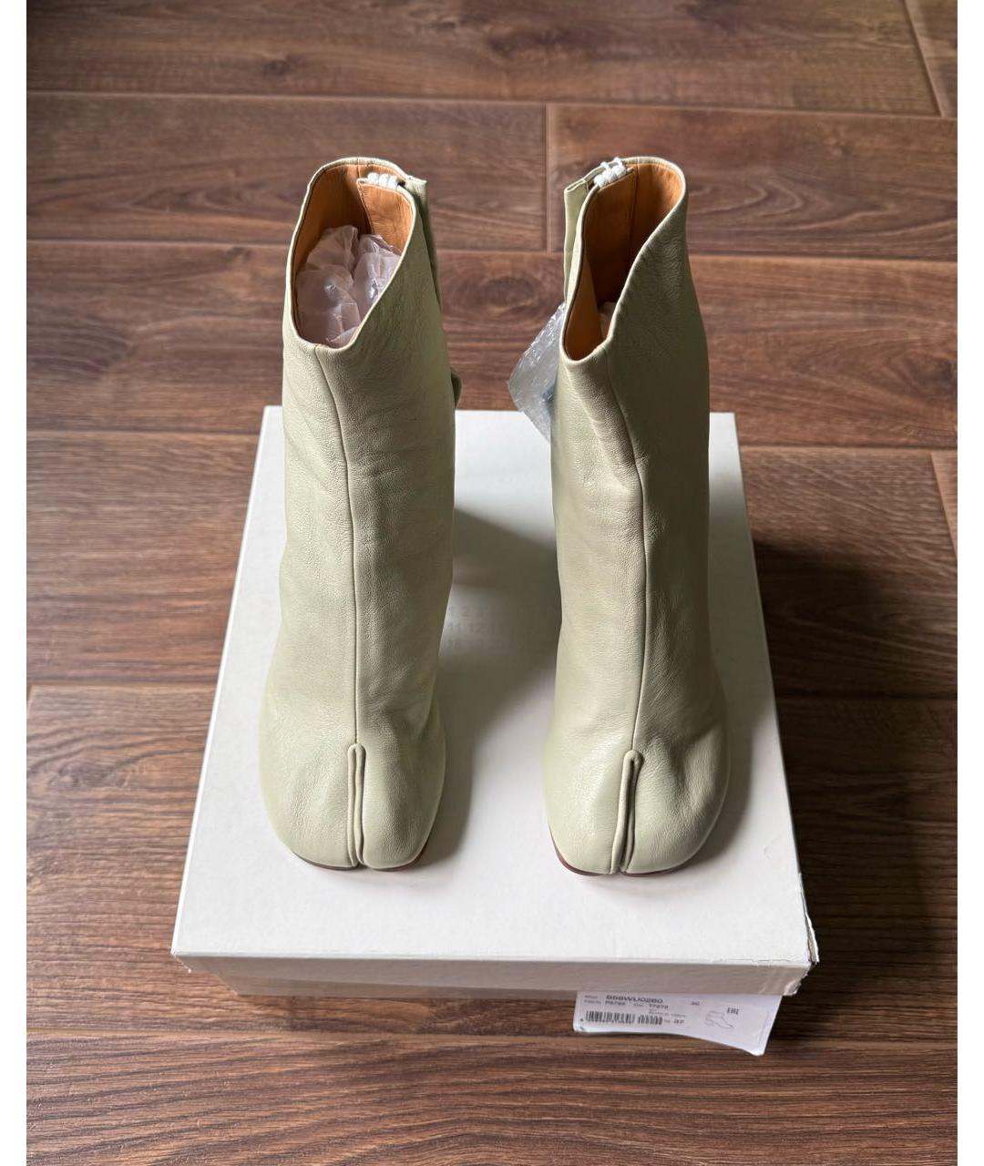 MAISON MARGIELA Бежевые кожаные ботильоны, фото 2