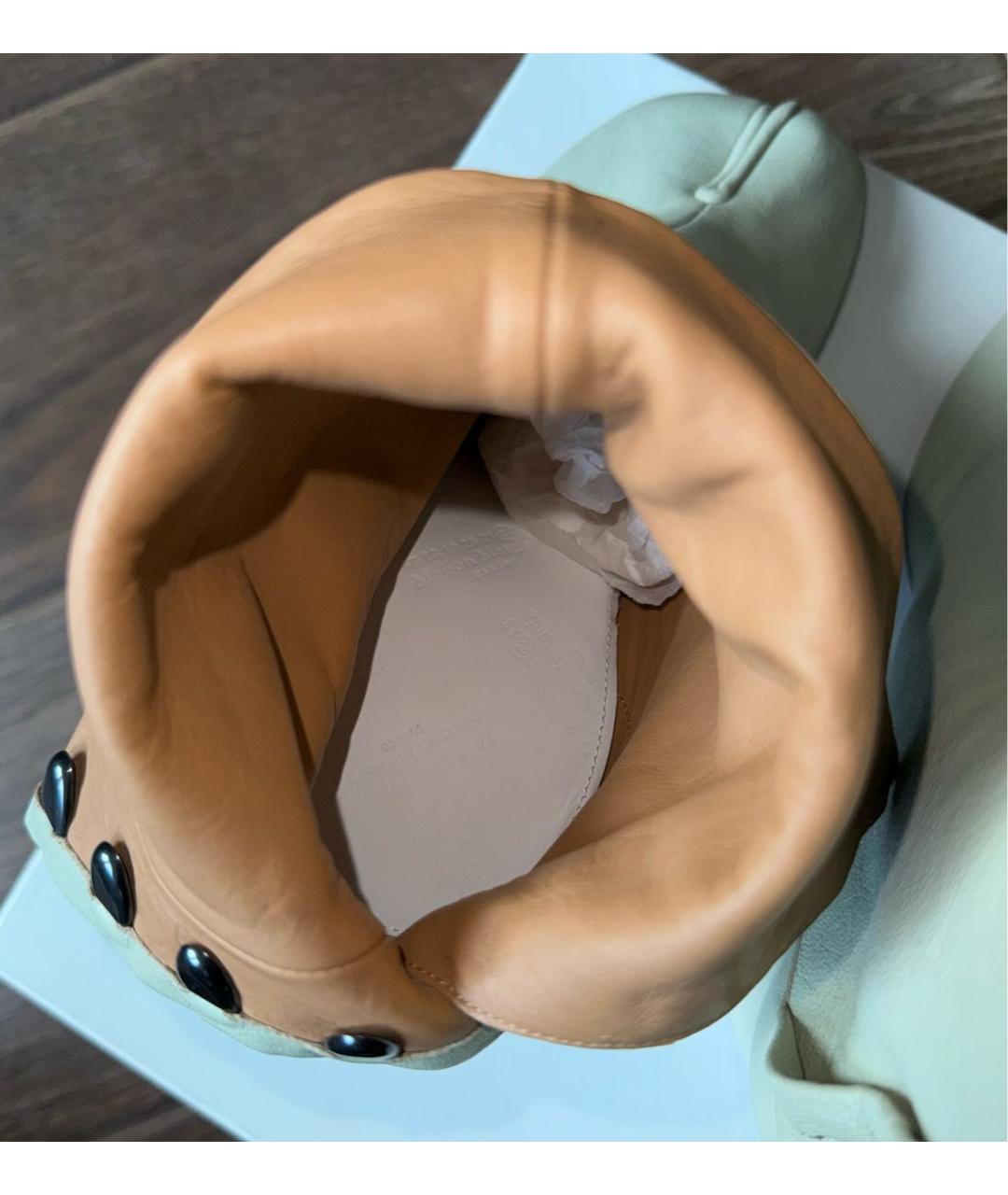 MAISON MARGIELA Бежевые кожаные ботильоны, фото 3