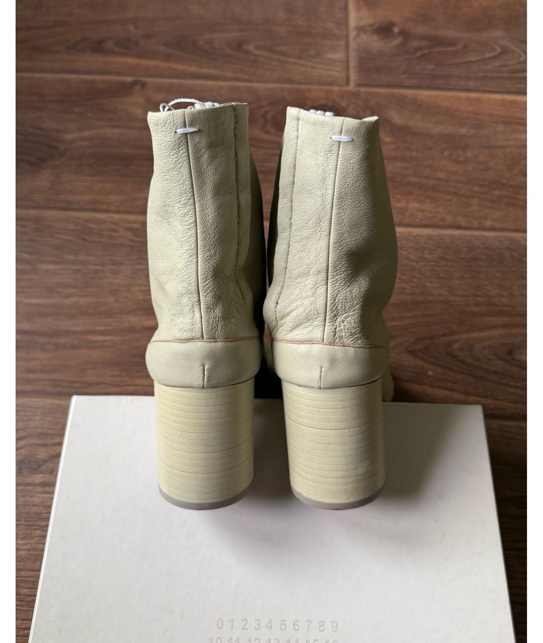 MAISON MARGIELA Бежевые кожаные ботильоны, фото 4