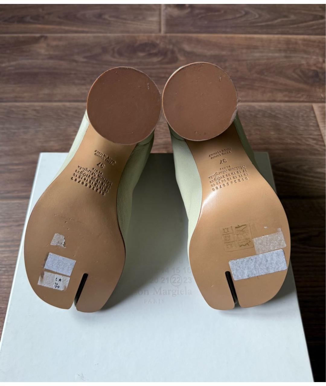 MAISON MARGIELA Бежевые кожаные ботильоны, фото 6