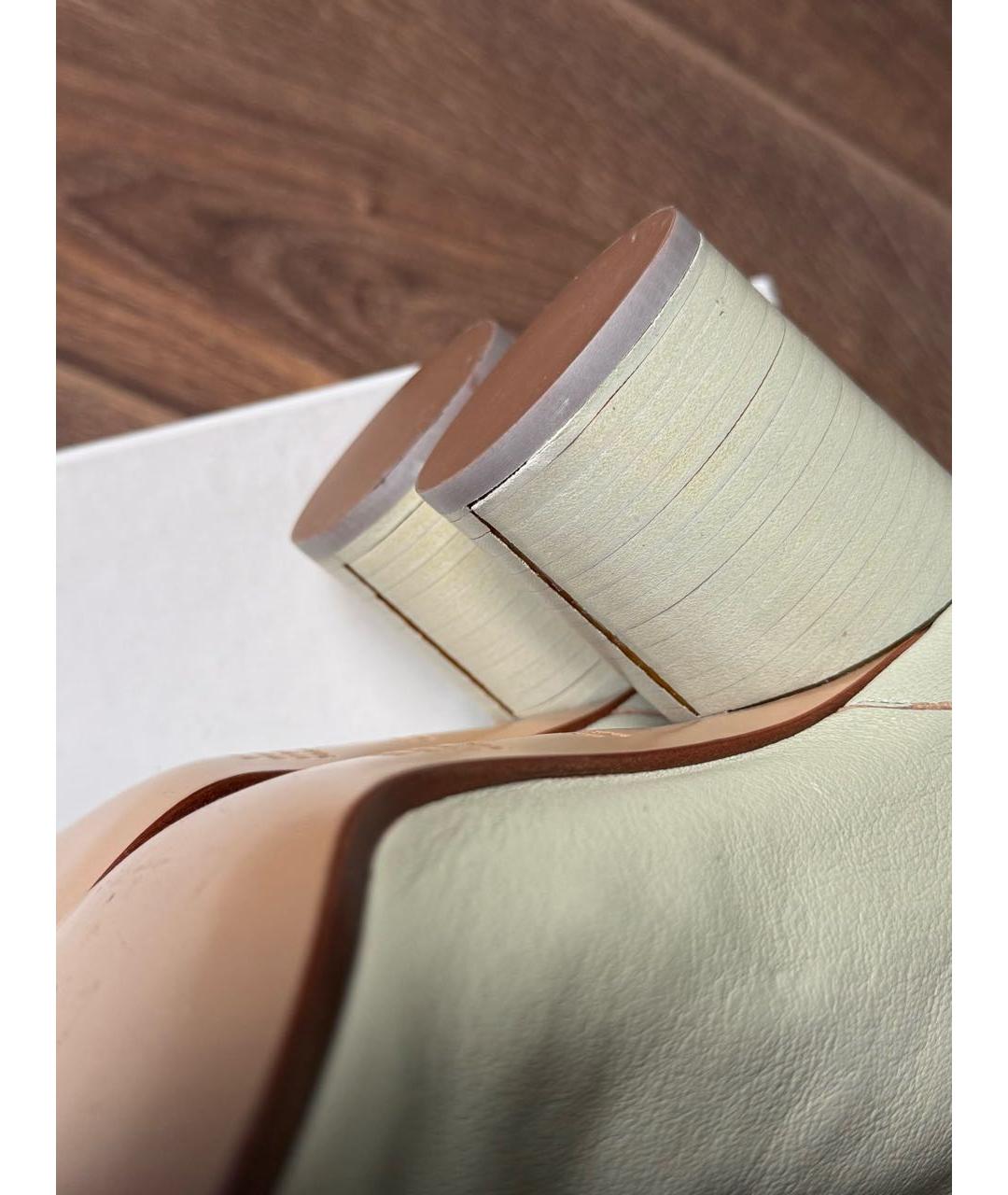 MAISON MARGIELA Бежевые кожаные ботильоны, фото 7