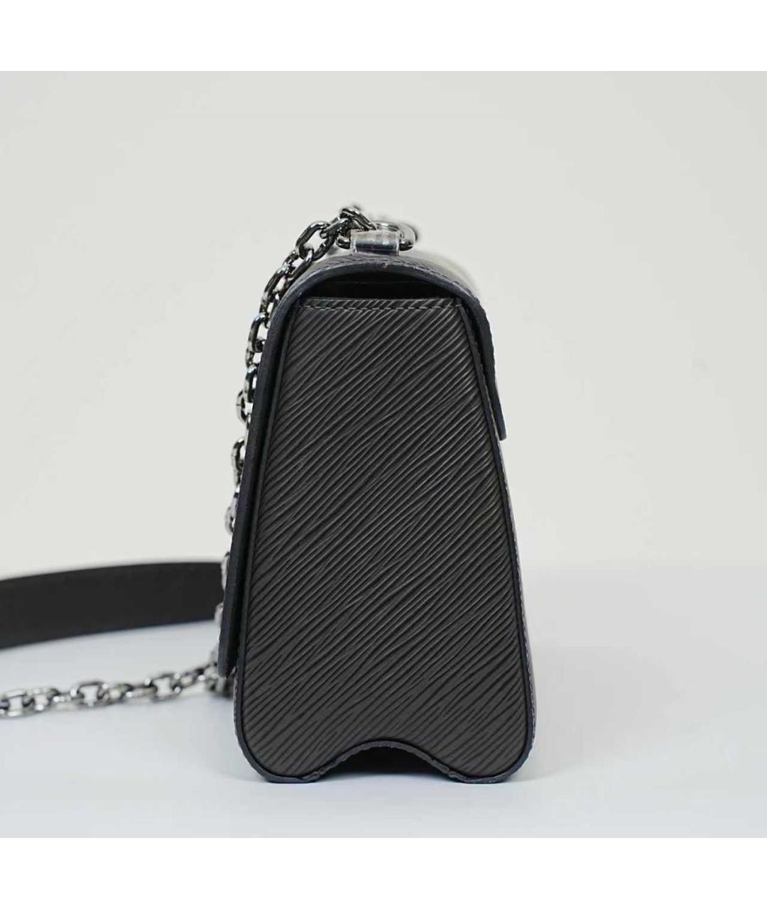 LOUIS VUITTON Черная кожаная сумка через плечо, фото 5