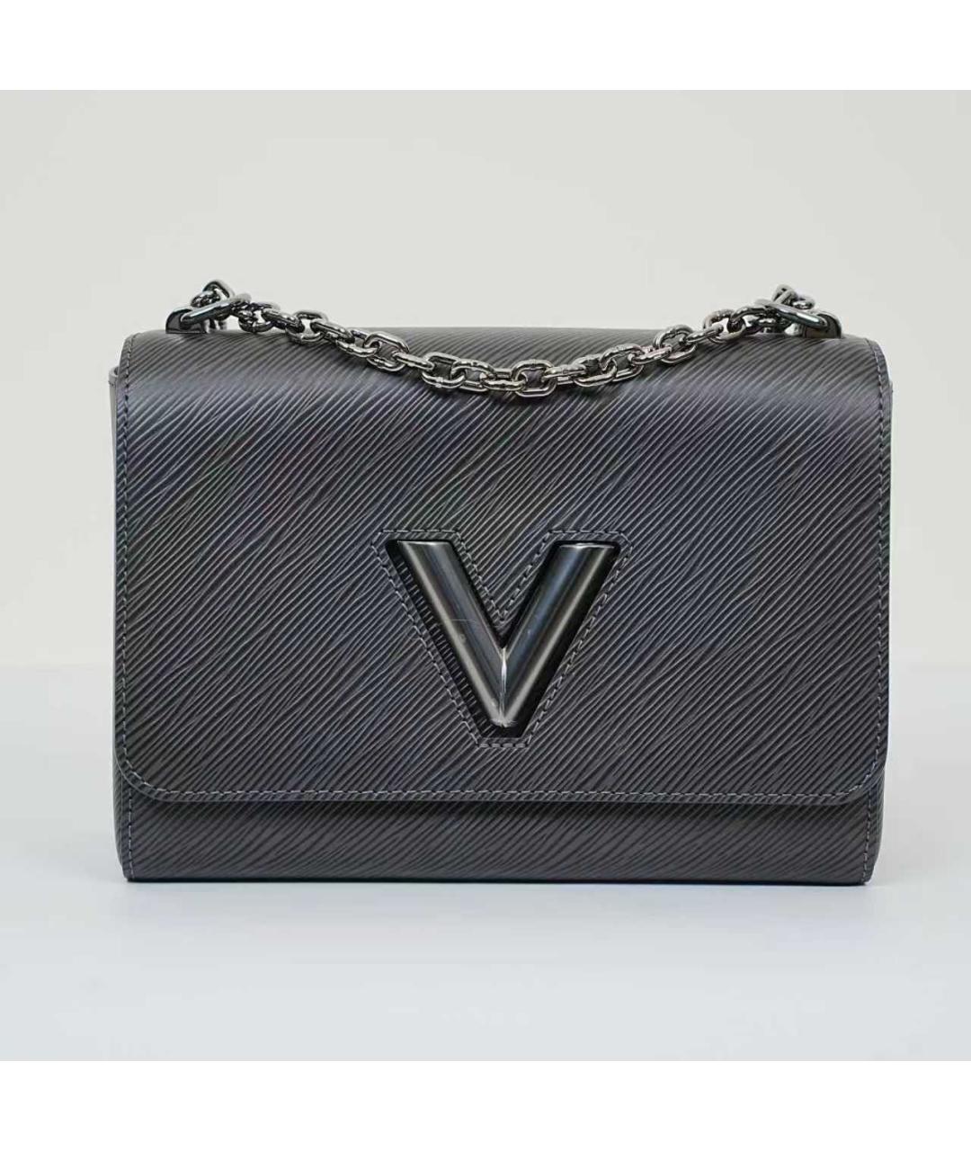 LOUIS VUITTON Черная кожаная сумка через плечо, фото 7