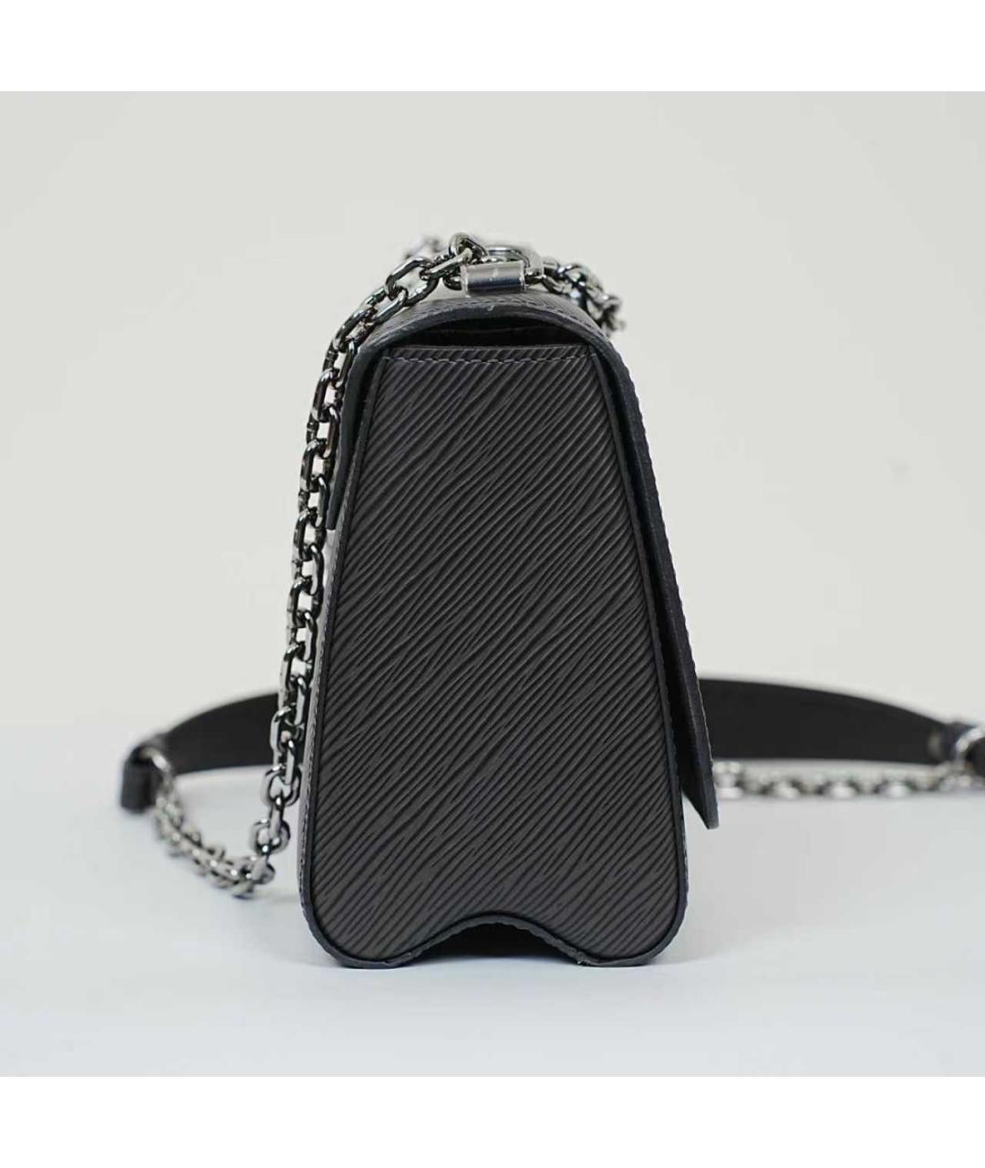 LOUIS VUITTON Черная кожаная сумка через плечо, фото 3