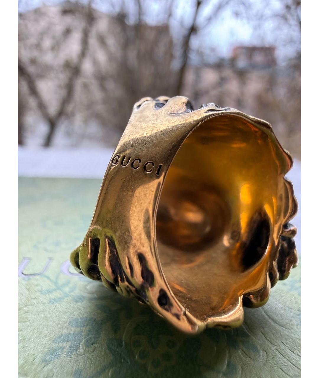 GUCCI Горчичное латунное кольцо, фото 4