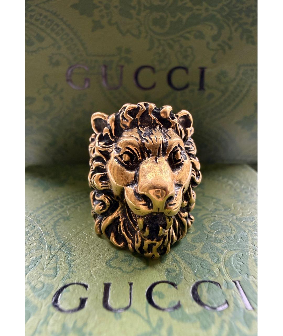 GUCCI Горчичное латунное кольцо, фото 9