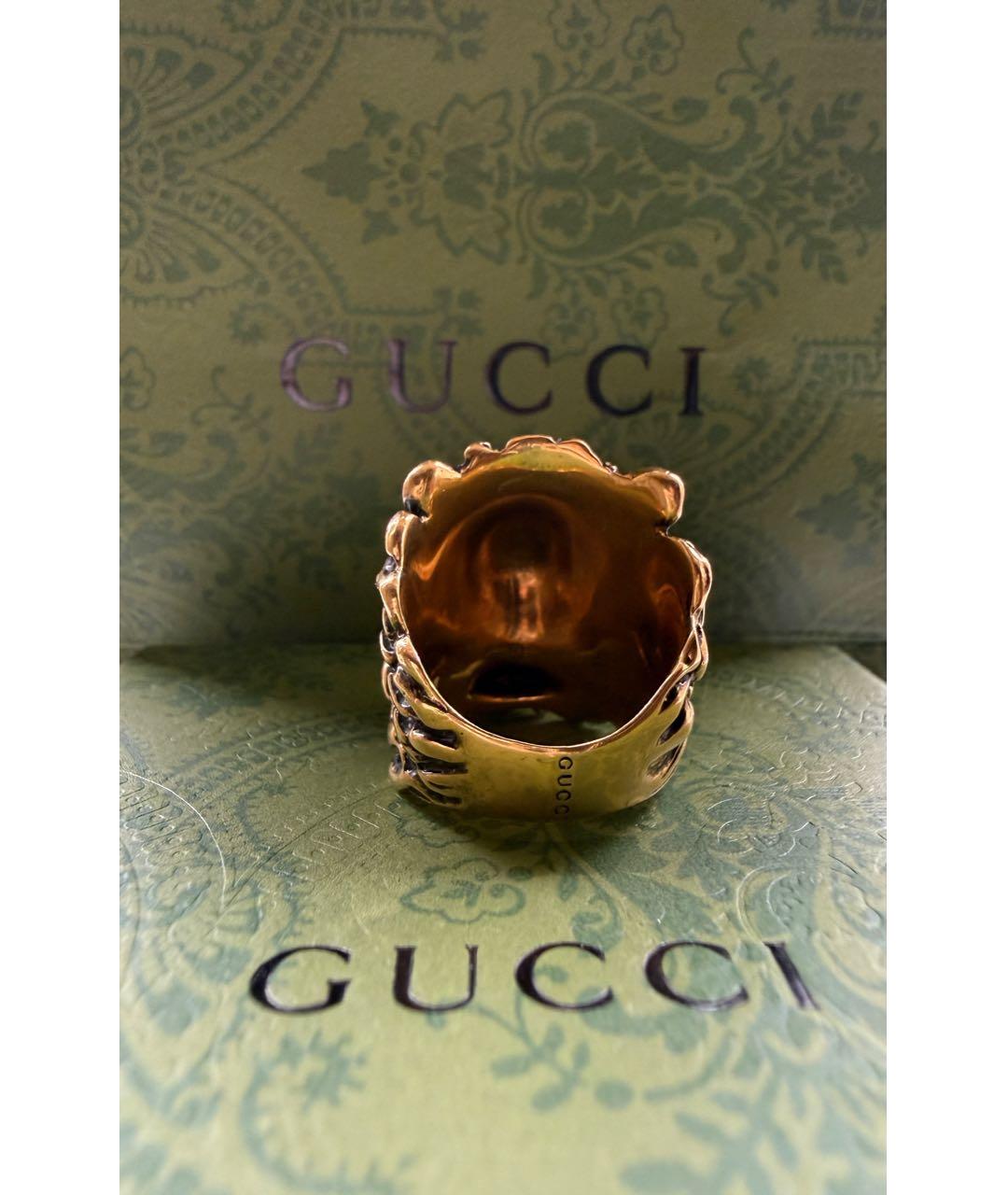 GUCCI Горчичное латунное кольцо, фото 3