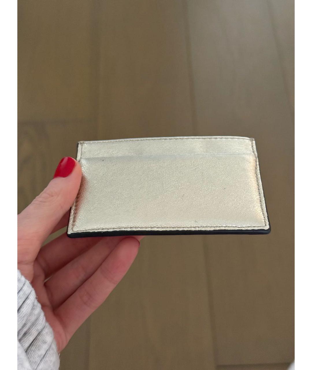 JIMMY CHOO Золотой кожаный кардхолдер, фото 6