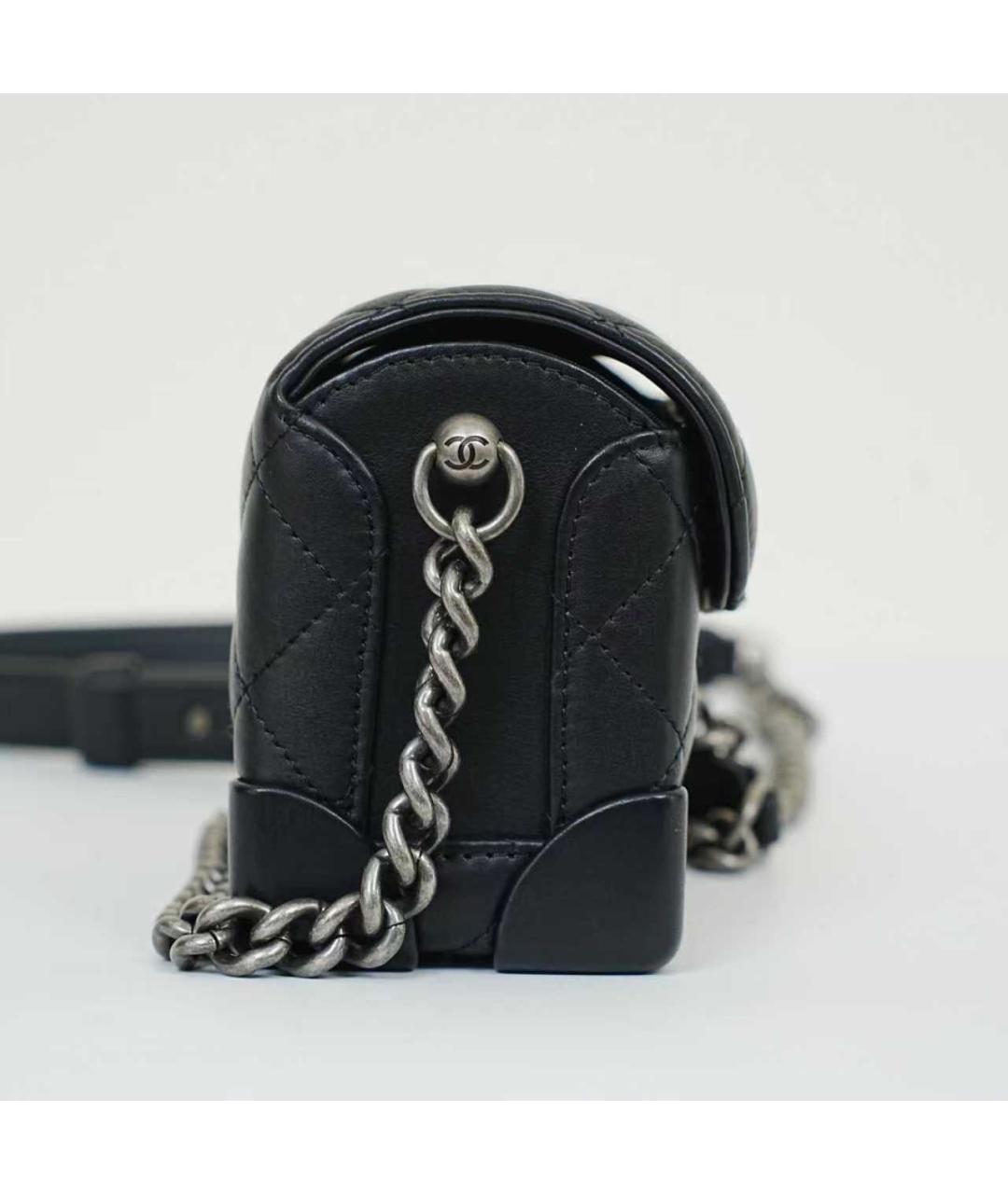 CHANEL Черная кожаная сумка через плечо, фото 4