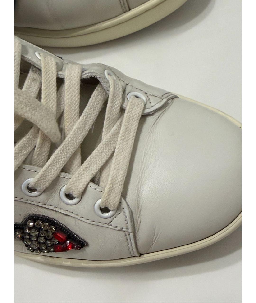 GUCCI Белые кожаные кеды, фото 4