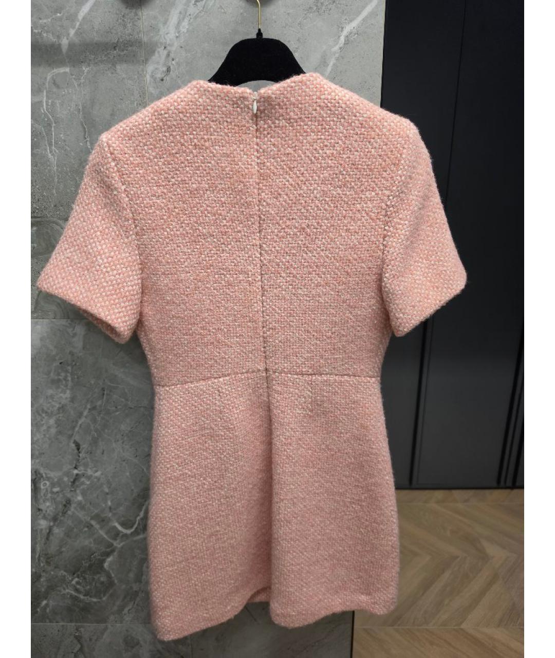 MAJE Коралловое шерстяное повседневное платье, фото 2