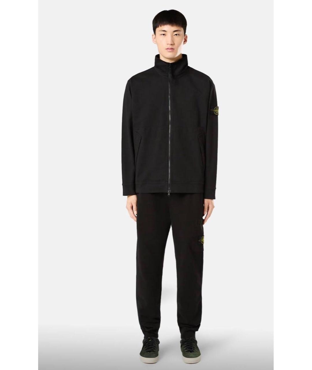 STONE ISLAND Черные хлопковые повседневные брюки, фото 3