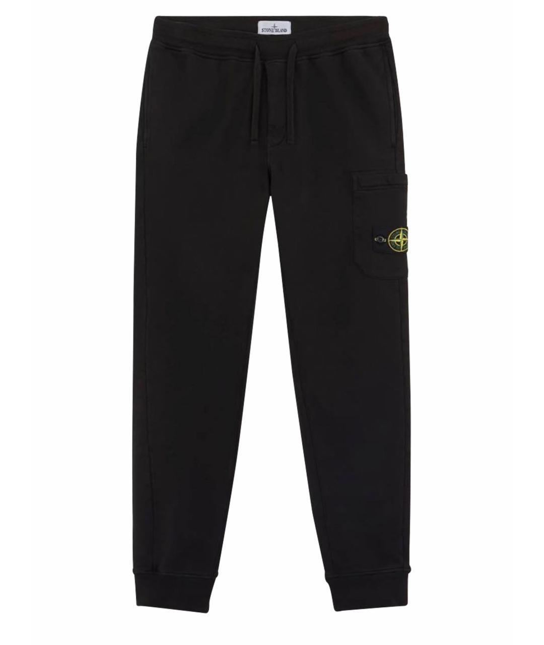 STONE ISLAND Черные хлопковые повседневные брюки, фото 1