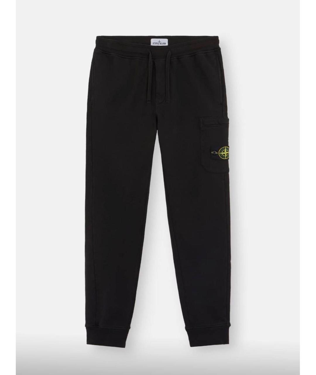 STONE ISLAND Черные хлопковые повседневные брюки, фото 6