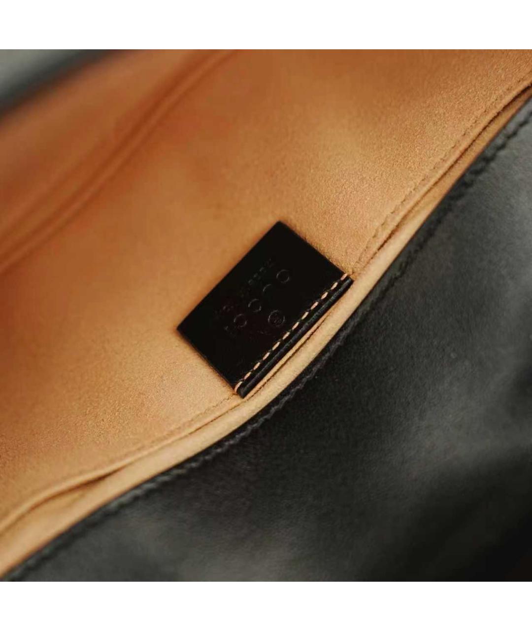 GUCCI Черная кожаная сумка через плечо, фото 6