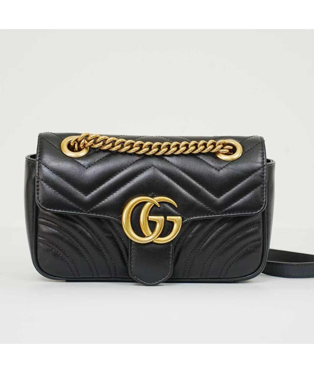 GUCCI Черная кожаная сумка через плечо, фото 7