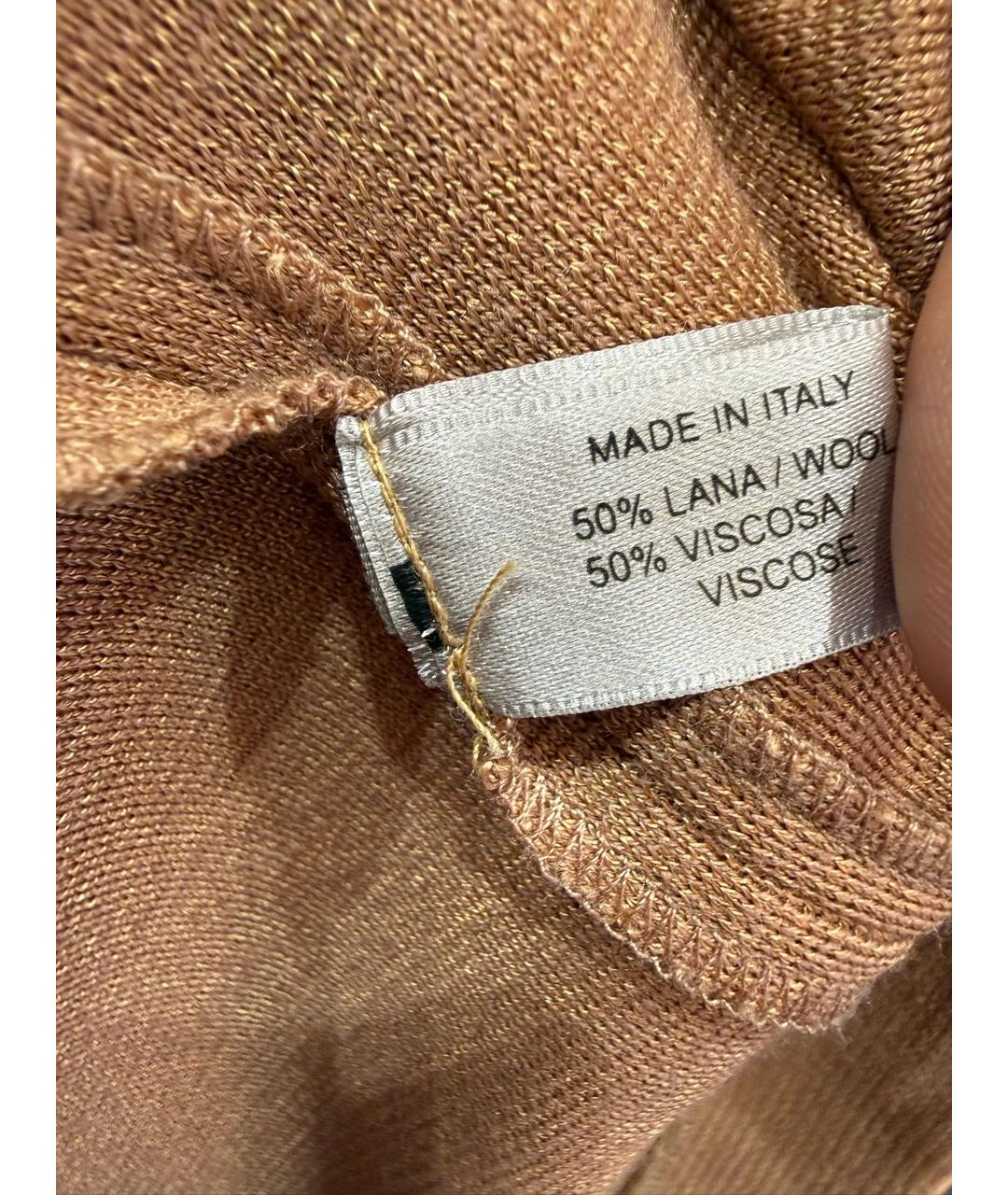 BOTTEGA VENETA Бежевое вискозное вечернее платье, фото 5