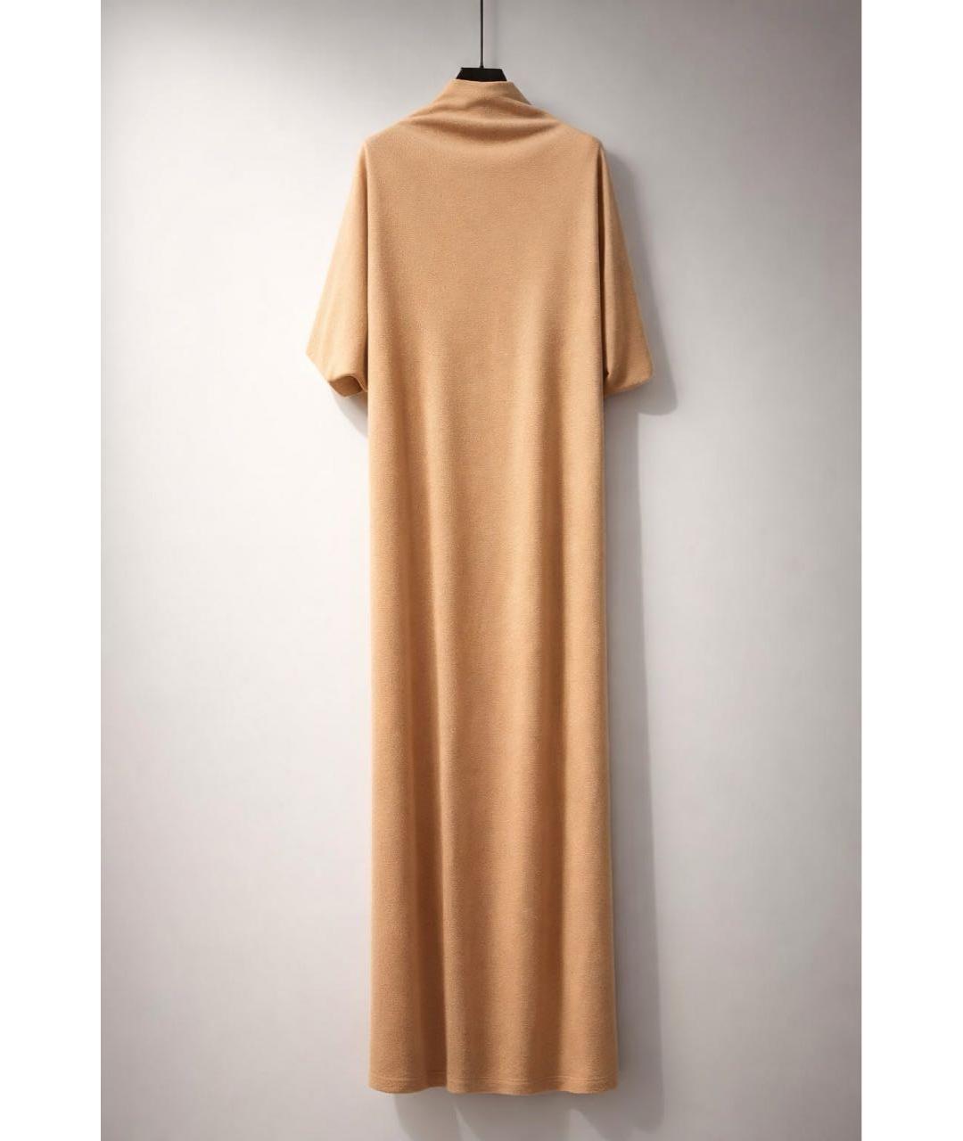 BOTTEGA VENETA Бежевое вискозное вечернее платье, фото 9