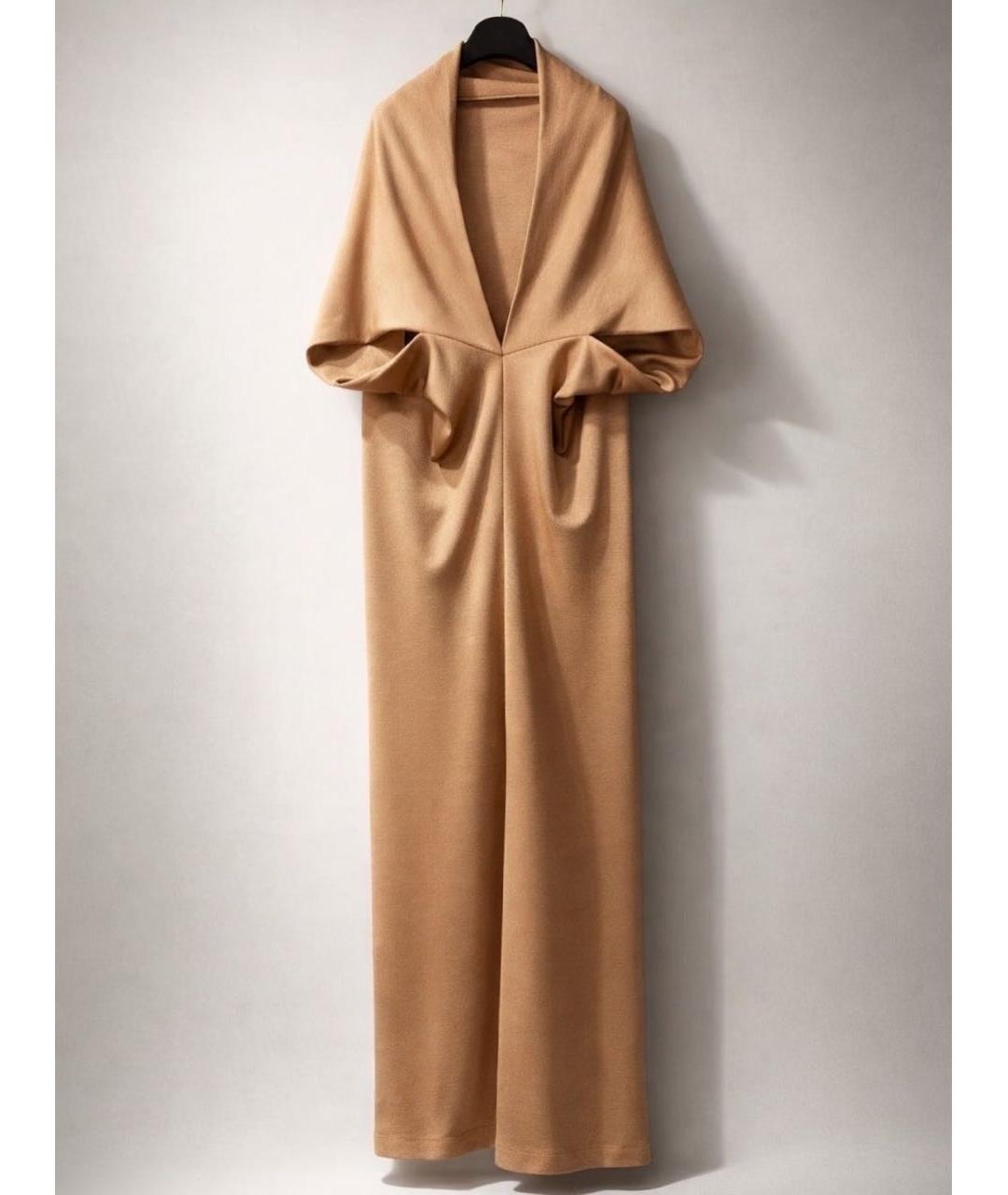BOTTEGA VENETA Бежевое вискозное вечернее платье, фото 2
