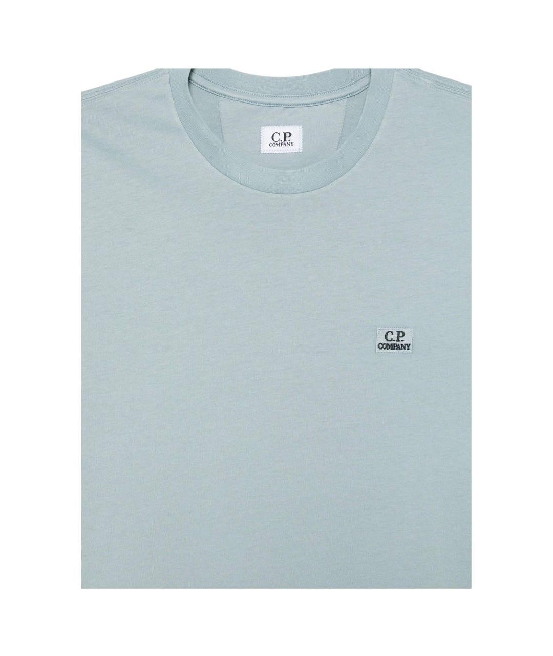 CP COMPANY Голубая хлопковая футболка, фото 3