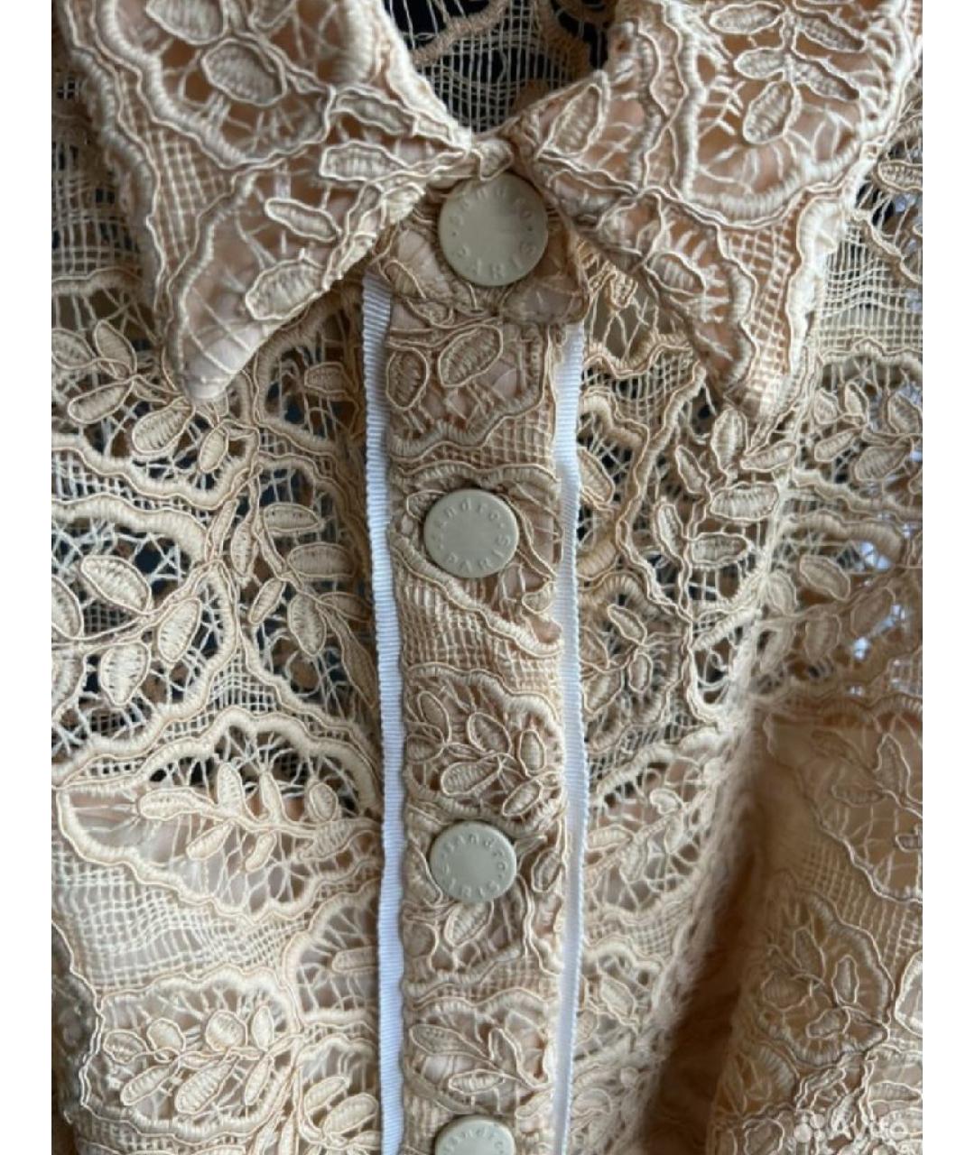 SANDRO Желтое кружевное повседневное платье, фото 4