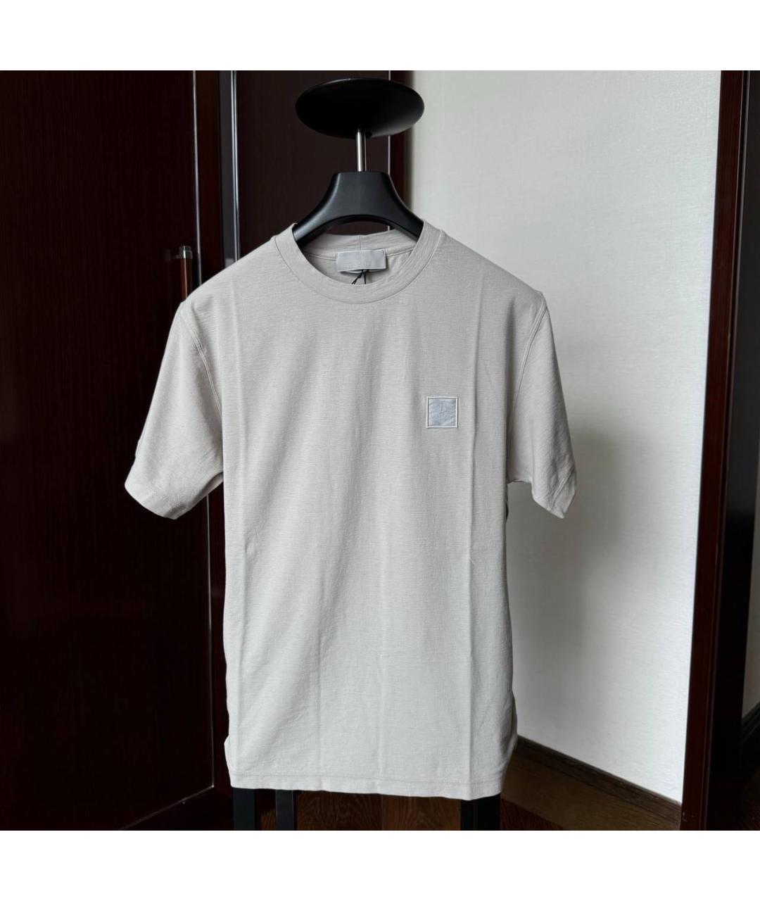 STONE ISLAND Серая хлопковая футболка, фото 4